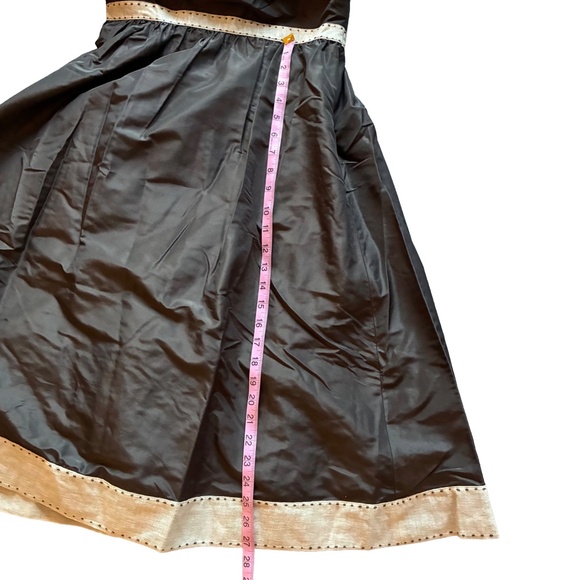 J.Crew Chocolate Brown Silk Linen Babydoll Dress Size 2 | Talitha Short Mini - Picture 5 of 6